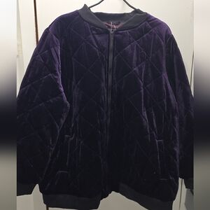 New BloomChic Deep Purple Quilted Bomber Jacket